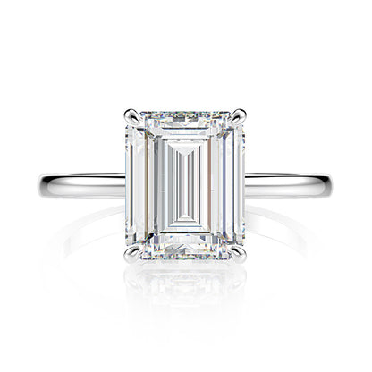 Rectangle Chamfer Car Flat Ring Diamond