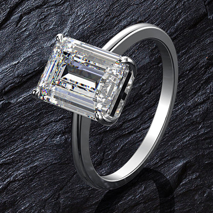 Rectangle Chamfer Car Flat Ring Diamond