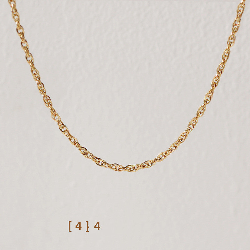 Chain Necklace 18K Gold Plated Unfading Sweater Chain 45cm