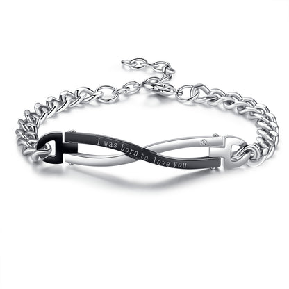 Fashion Couple Bracelet Intertwined Love Titanium