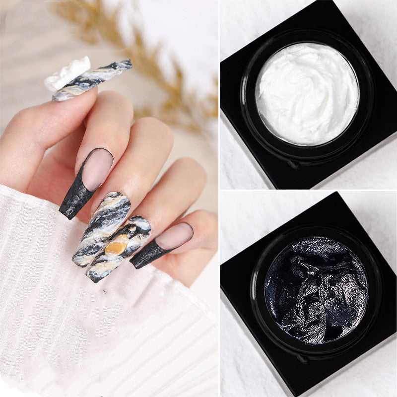 Baroque Three-dimensional Relief Plaster White Sand Glue Manicure