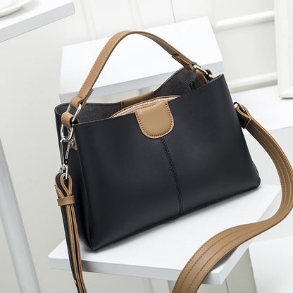 Simple Contrast Color Handbag Temperament Versatile Single Shoulder