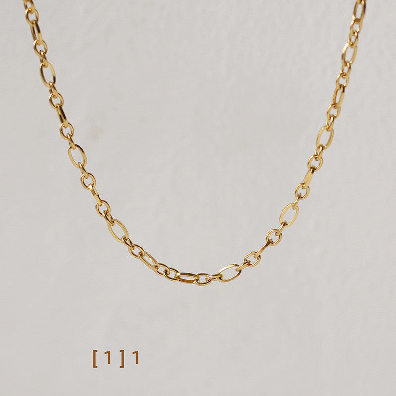 Chain Necklace 18K Gold Plated Unfading Sweater Chain 45cm