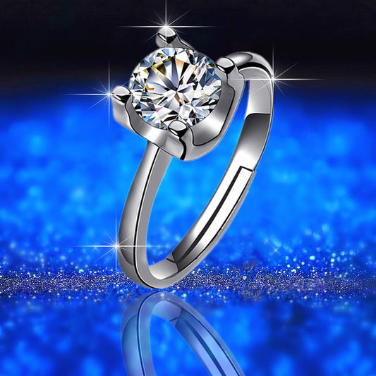 One Carat Moissan Diamond Ring