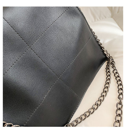 Fashion Soft Leather Shoulder Bag With Embroidery Thread