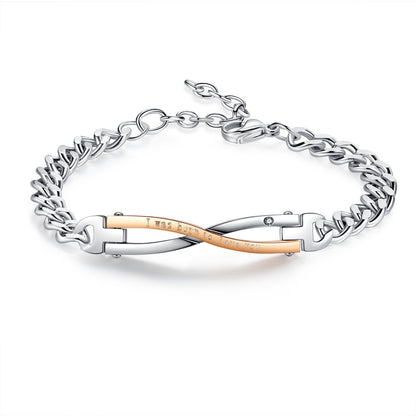 Fashion Couple Bracelet Intertwined Love Titanium