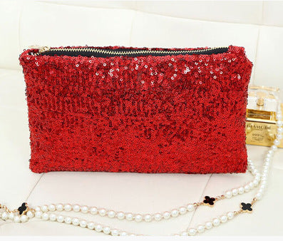 New Women's Sequins Fashion All-match Leopard Print Bag