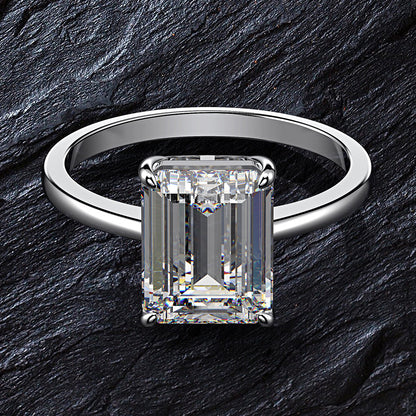 Rectangle Chamfer Car Flat Ring Diamond