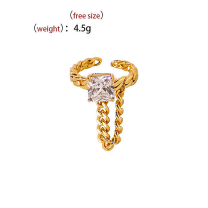 Diamond Micro Inlaid Female Model Girlfriends Ring Retro Niche Lively