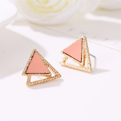 Simple And Sweet Earrings, Creative Stitching Triangle