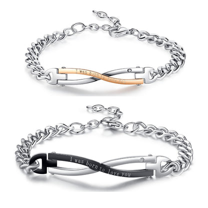 Fashion Couple Bracelet Intertwined Love Titanium