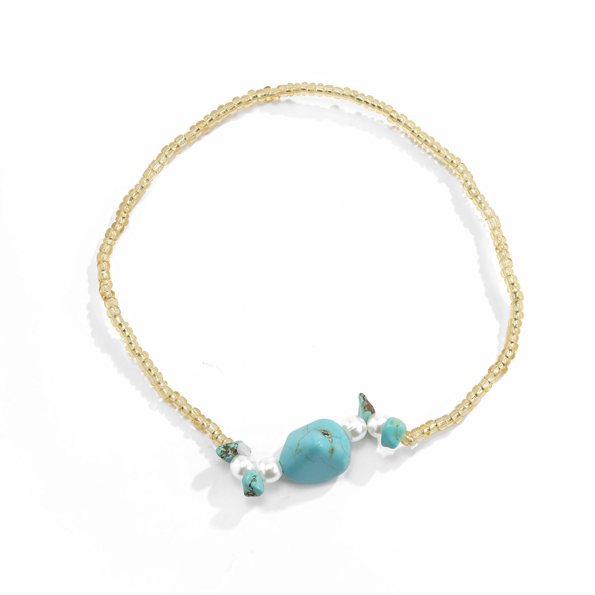 Turquoise Elastic Wall Simple Geometric Pearl Bracelet