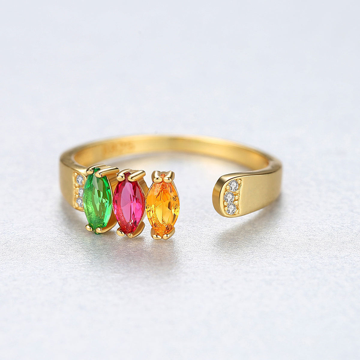 Silver Jewelry Red Yellow And Green Three-color Zircon