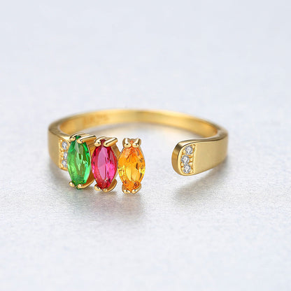 Silver Jewelry Red Yellow And Green Three-color Zircon