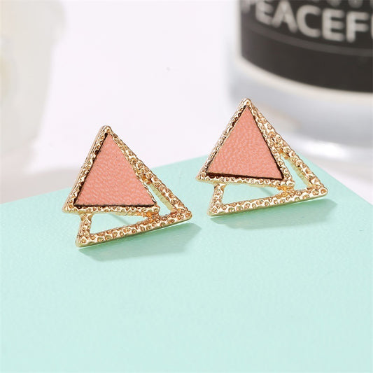 Simple And Sweet Earrings, Creative Stitching Triangle