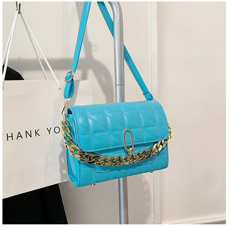 One Shoulder Rhombus Chain Small Square Bag