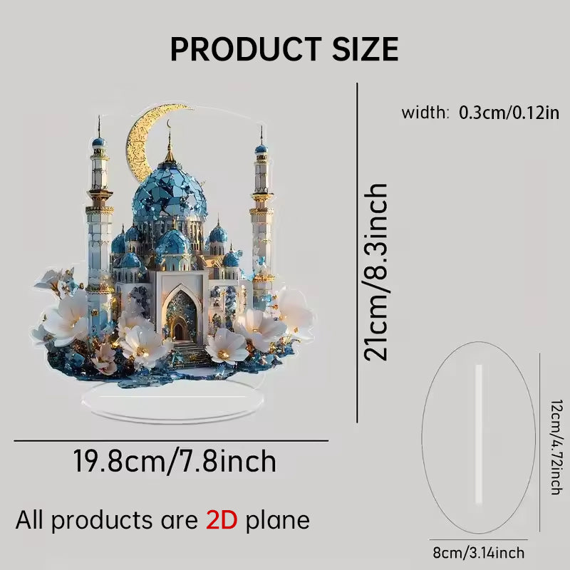 2025 Ramadan 2D Acrylic Moon - Castle Ornament. Eid Al - fitr Decoration, Muslim Home & Party Gift.