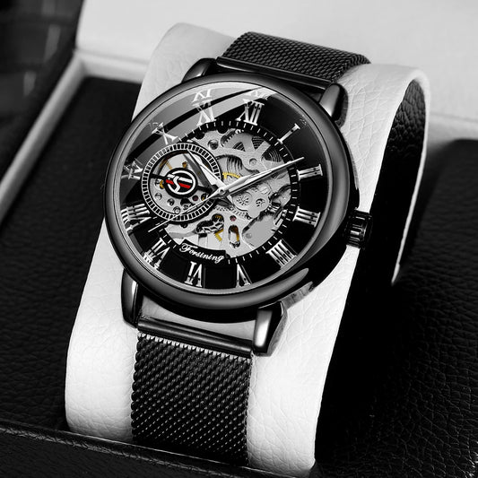 Forsining Original Brand Watches Men's Bracelets Mechanical Wristwatches Man Business Skeleton Watch For Men Gift