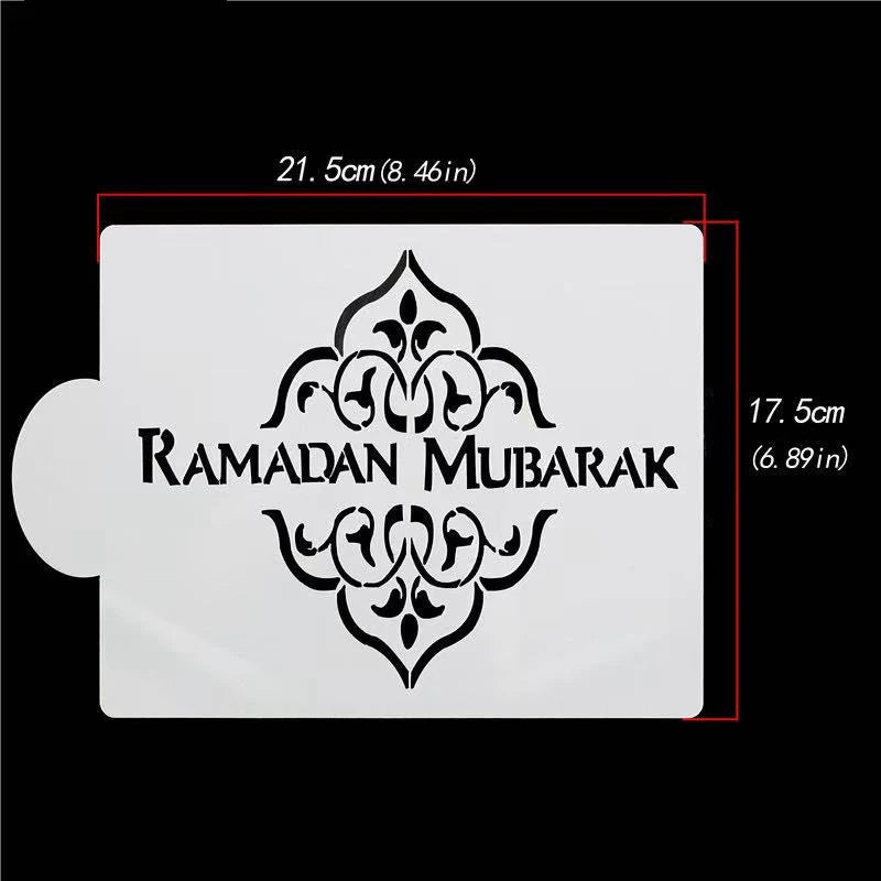 Eid Mubarak Moon Spray Stencils Cofffee Cake Topper Decor Ramadan Decor Aid Al Adha al-Fitr Kareem Islam Muslim Gurbang Party