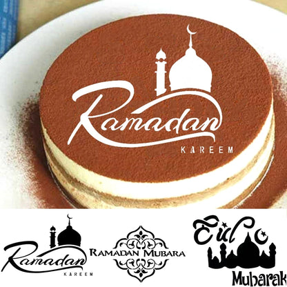 Eid Mubarak Moon Spray Stencils Cofffee Cake Topper Decor Ramadan Decor Aid Al Adha al-Fitr Kareem Islam Muslim Gurbang Party