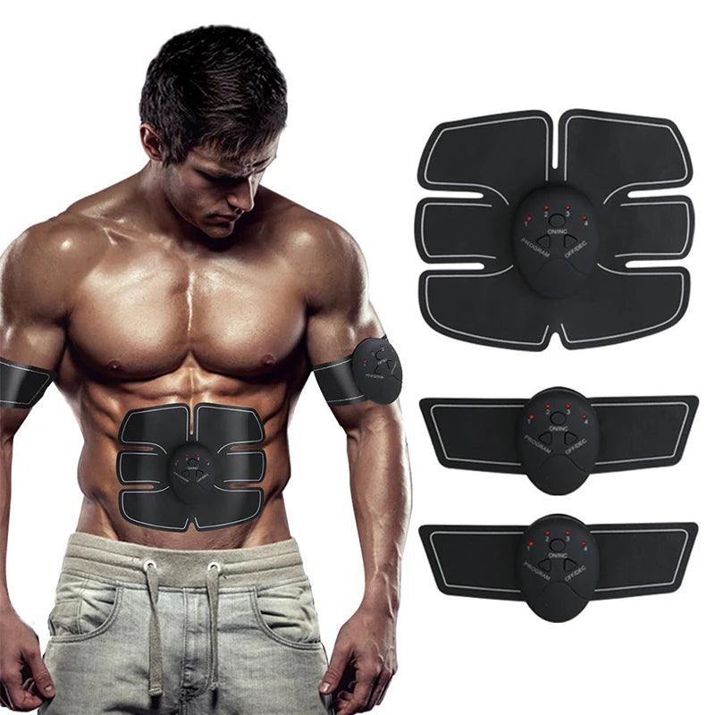 Smart EMS Abdominal Muscle Stimulator Electric Pulse Treatment Massager Home Fitness Abdominal Muscle Trainer Unisex Battery