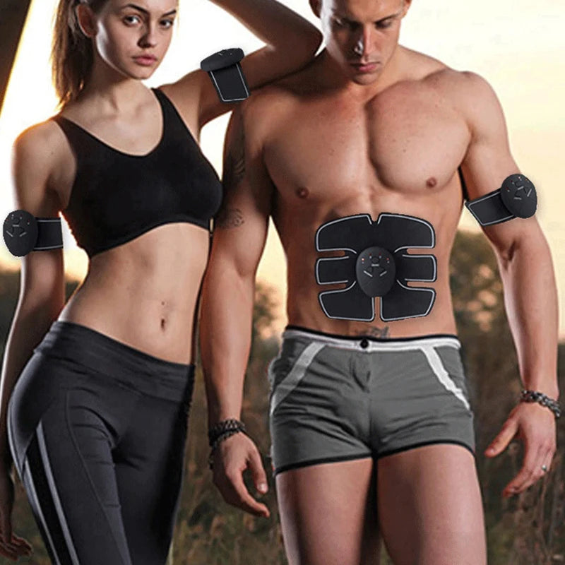 Smart EMS Abdominal Muscle Stimulator Electric Pulse Treatment Massager Home Fitness Abdominal Muscle Trainer Unisex Battery