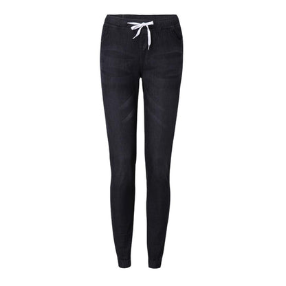 40%HOT Skinny Jeans Women Jogger Pants Plus Size Elastic Drawstring Elastic Waist Slim Stretch Jeans Ladies Pencil Pants