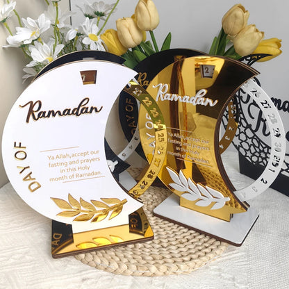 2025 Ramadan Countdown Advent Calendar with Rotatable Wheel Eid Mubarak Table Ornament Islamic Muslim Party Decoration Kids Gift