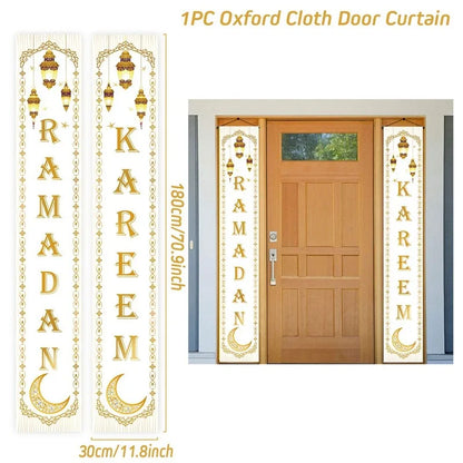 Eid Mubarak Door Banner Ramadan Decoration 2025 for Home Mubarak Ramadan Kareem Islamic Muslim Party Decor  Eid Al Adha Gifts