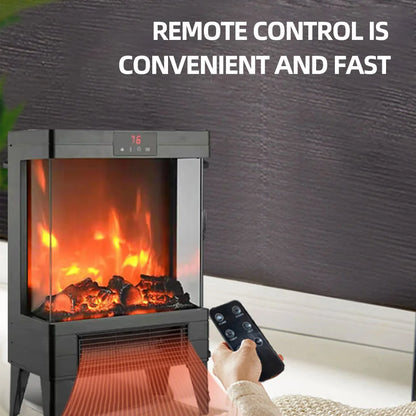 Household 3D Flame Electric Heater Fireplace Indoor Smokeless Electric Heating Fan Calentador Electrico Pared