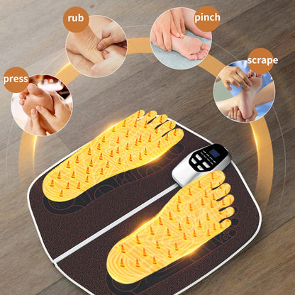 TENS Foot Muscle Electrostimulator Massager Pad Mat 8-Mode Relaxation Treatment with Remote Control Micro-current Physiotherapy