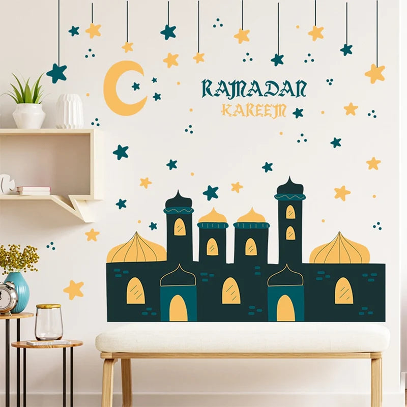 Eid Window Stickers Ramadan Decoration Eid Mubarak Decor for Home 2025 Ramadan Kareem Islam Muslim Party Supplies Eid Al-fitr