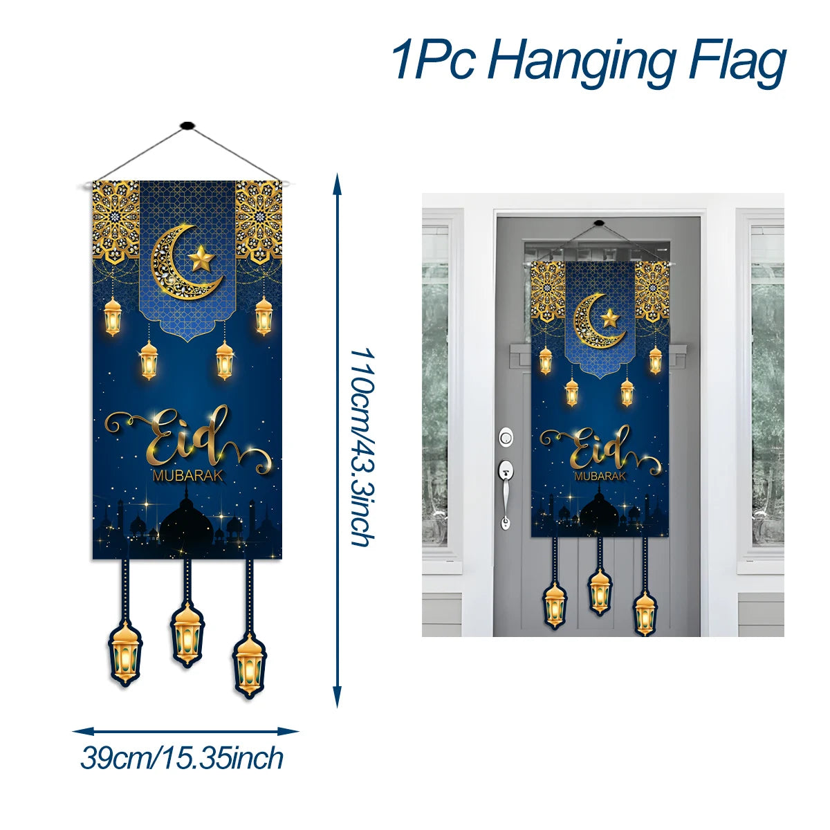 Ramadan Kareem Hanging Flag Ramadan Decoration For Home 2025 EID Mubarak Muslim Islamic Festival Party Supplies Eid Al-fitr Gift