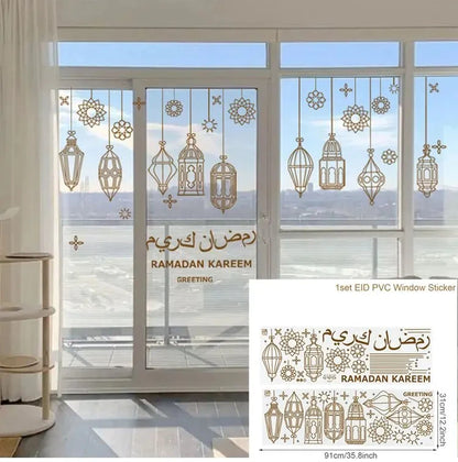 Eid Window Stickers Ramadan Decoration Eid Mubarak Decor for Home 2025 Ramadan Kareem Islam Muslim Party Supplies Eid Al-fitr