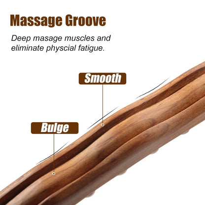 Guasha Wood Stick Tools Wooden Therapy Scraping Lymphatic Drainage Massager, Double Row 31 Beads Point Treatment Gua Sha Tools