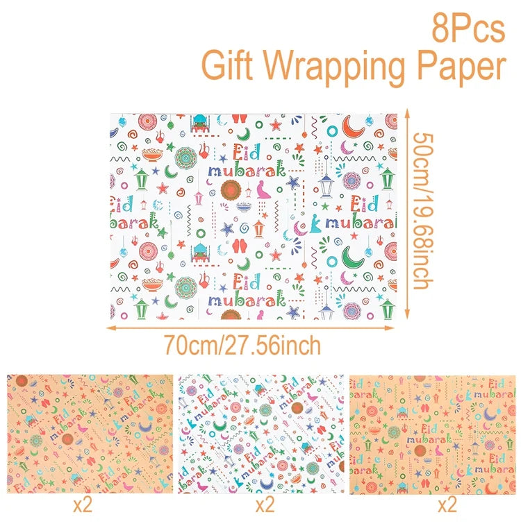 Eid Mubarak Gift Wrapping Paper Ramadan Decoration 2025 Eid Wrapping Paper Ramadan Kareem Islamic Muslim Party Eid Al Adha Gifts