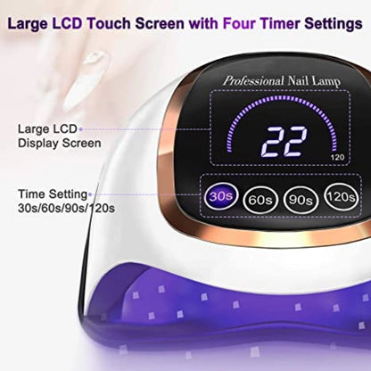 UV LED Nail Lamp with 4 Timer Automatic Sensing Professional Nail Dryer for Drying All Gel Polish Manicure Salon Equipment Tool