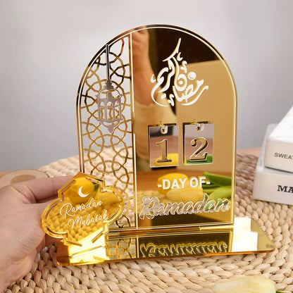 Acrylic Ramadan Countdown Calendar Gifts Day of Ramadan Calendar with Replacing Number 2025 Eid Mubarak Home Decoration Ornament