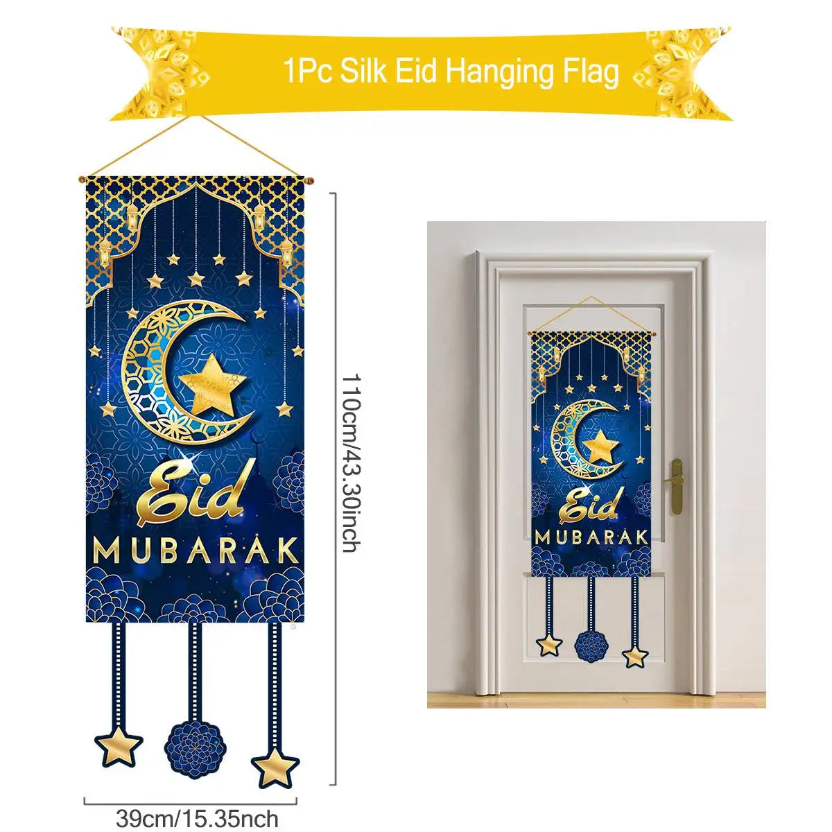 Ramadan Kareem Hanging Flag Ramadan Decoration For Home 2025 EID Mubarak Muslim Islamic Festival Party Supplies Eid Al-fitr Gift