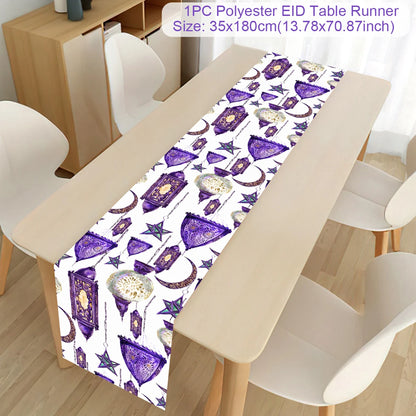 Ramadan Kareem Polyester Table Runner Ramadan Decoration For Home 2025 Islamic Muslim Party Supplies Ramadan Gift EID Al  Adha