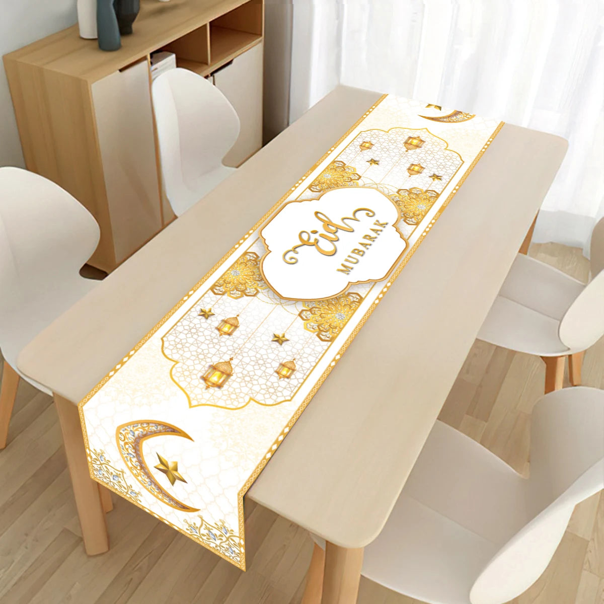 Ramadan Kareem Polyester Table Runner Ramadan Decoration For Home 2025 Islamic Muslim Party Supplies Ramadan Gift EID Al  Adha