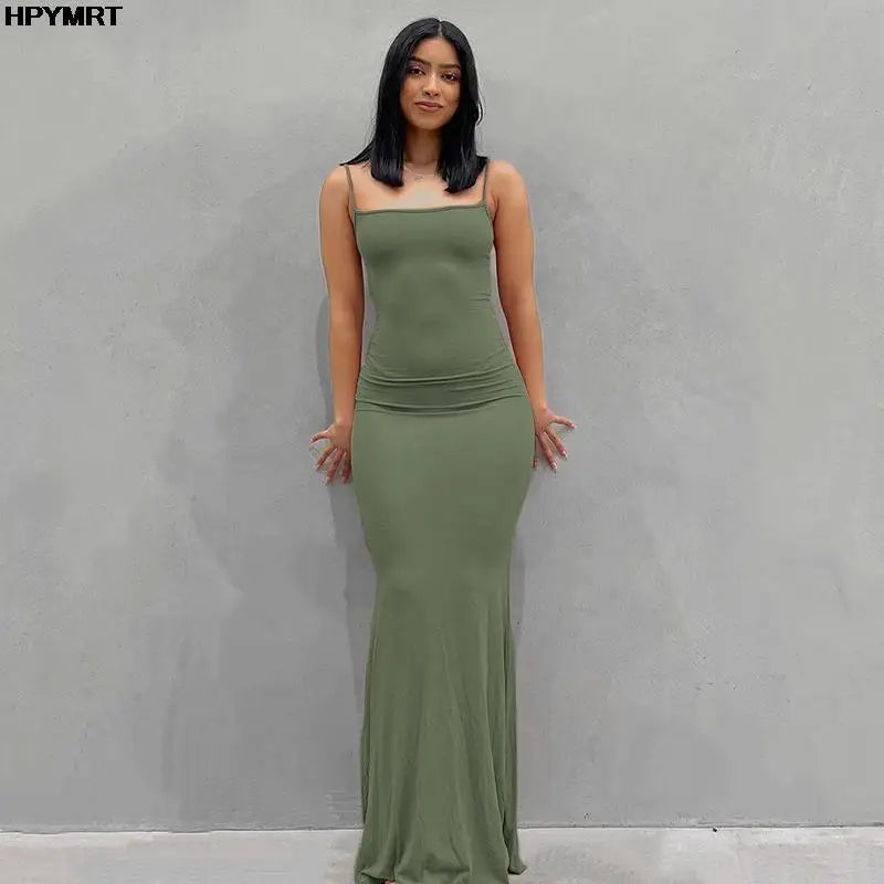 Strap Backless Long Maxi Dresses Party Club Vacation Outfits Women Sexy Casual Summer Dress 2022 Wholesale Slim Dresses Female