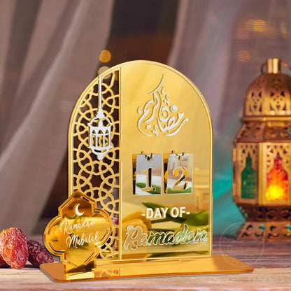 Acrylic Ramadan Countdown Calendar Gifts Day of Ramadan Calendar with Replacing Number 2025 Eid Mubarak Home Decoration Ornament