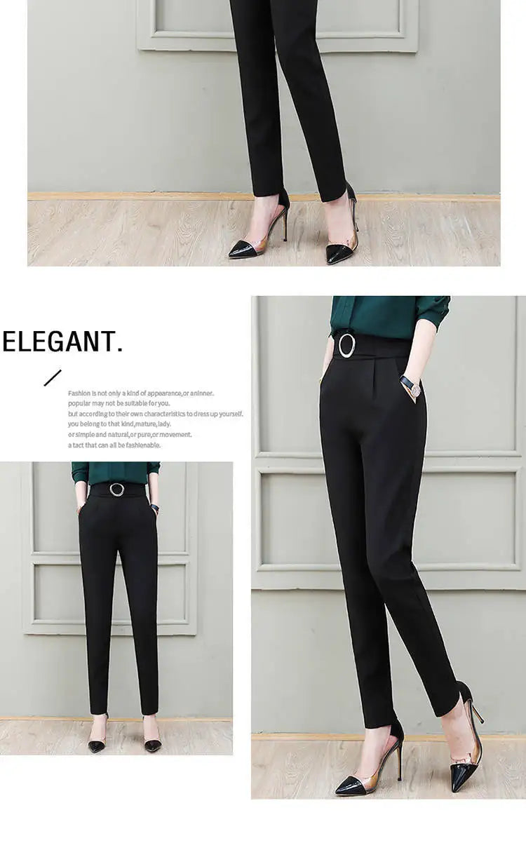 High Quality for Ladys Spring Summer Woman Pants Cotton Black High Waist Joggers Women Suit Harem Pants Soft All-match Trousers