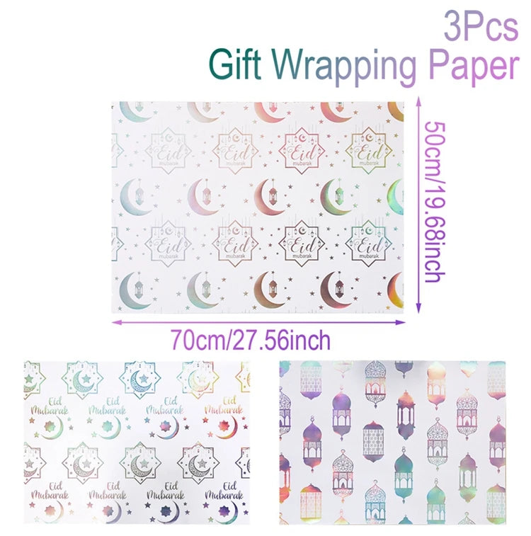 Eid Mubarak Gift Wrapping Paper Ramadan Decoration 2025 Eid Wrapping Paper Ramadan Kareem Islamic Muslim Party Eid Al Adha Gifts