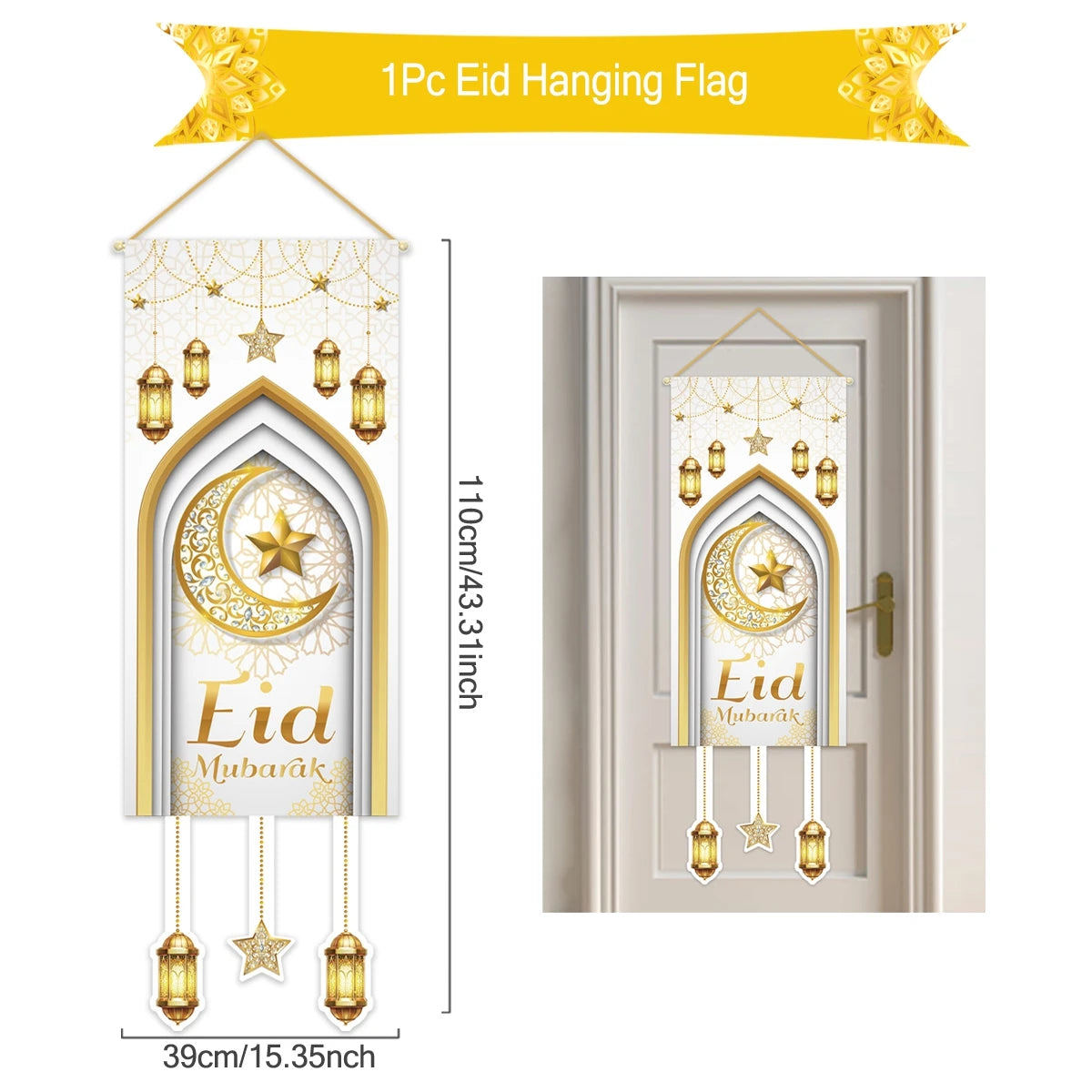 Ramadan Kareem Hanging Flag Ramadan Decoration For Home 2025 EID Mubarak Muslim Islamic Festival Party Supplies Eid Al-fitr Gift