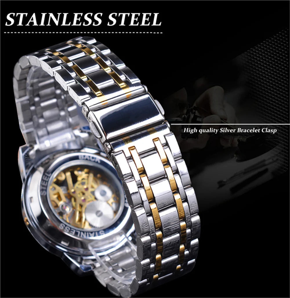 Forsining 349 Luxury Hot Sale skeleton hollow fashion mechanical hand wind men male business Wrist Watch Relogio wholesale