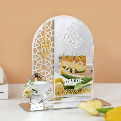 Acrylic Ramadan Countdown Calendar Gifts Day of Ramadan Calendar with Replacing Number 2025 Eid Mubarak Home Decoration Ornament