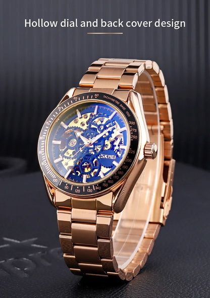 SKMEI Men Luminous Point Colorful Watch Hour Fashion montre homme Automatic Watches Mens Hollow Mechanical Wristwatches 9194