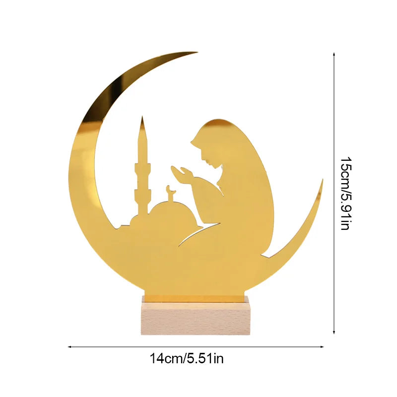 Ramadan Mubarak Acrylic Ornament 2025 Eid Mubarak Ramadan Kareem Decoration for Home Islamic Muslim Party Decor Eid Al Adha Gift